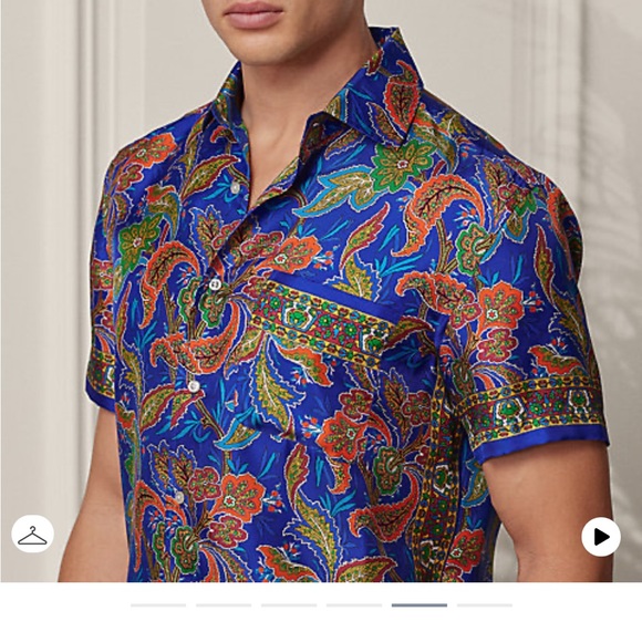 NEW WITH TAGS - Ralph Lauren - Paisley Silk Shirt - XL - Picture 2 of 11